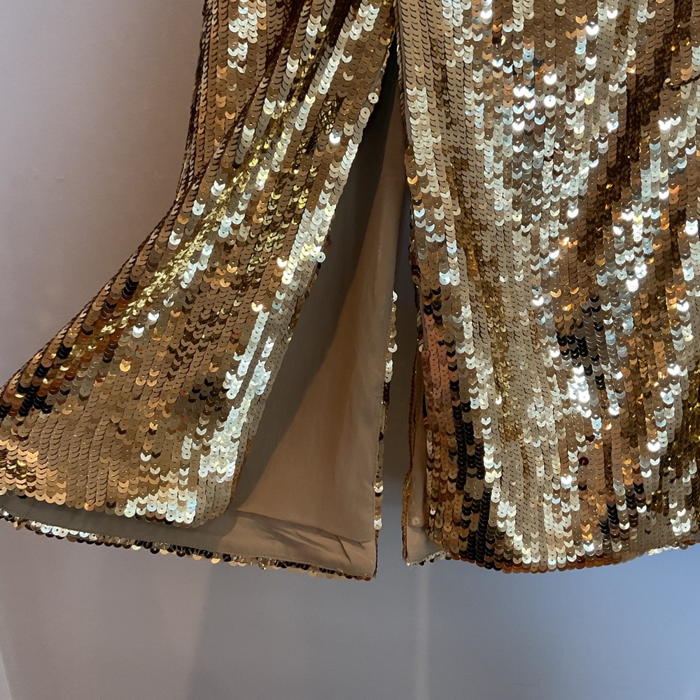 J.Crewβ Collection Gold Sequin Midi Skirt NWT - Picture 3 of 9